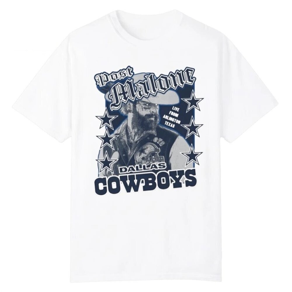 Dallas Cowboys Post Malone 2025 Edition White Shirt .